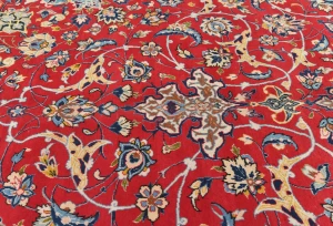Vintage Red Traditional 10X13 Kashan Persian Rug