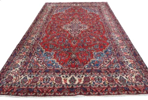 Vintage Red Floral Traditional 7X10 Hamedan Persian Rug