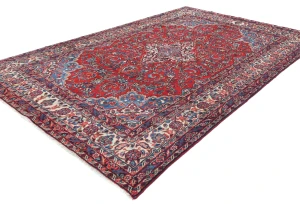 Vintage Red Floral Traditional 7X10 Hamedan Persian Rug