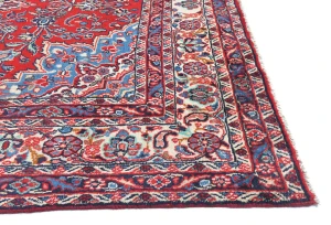 Vintage Red Floral Traditional 7X10 Hamedan Persian Rug