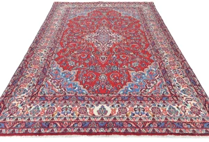 Vintage Red Floral Traditional 7X10 Hamedan Persian Rug