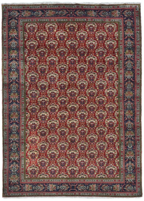 Vintage Red Floral Traditional 6X9 Tabriz Persian Rug