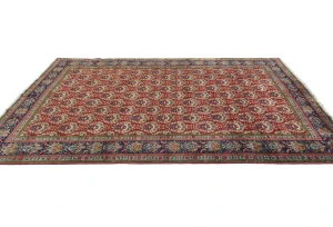 Vintage Red Floral Traditional 6X9 Tabriz Persian Rug