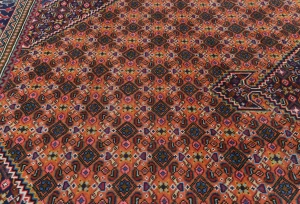 Vintage Orange Traditional Geometric 6'5X9'5 Ardabil Persian Rug