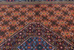 Vintage Orange Traditional Geometric 6'5X9'5 Ardabil Persian Rug