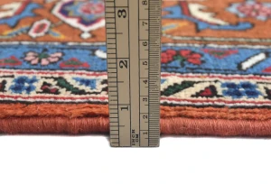 Vintage Orange Traditional 6'7X9'4 Tabriz Persian Rug