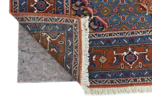 Vintage Orange Traditional 6'7X9'4 Tabriz Persian Rug