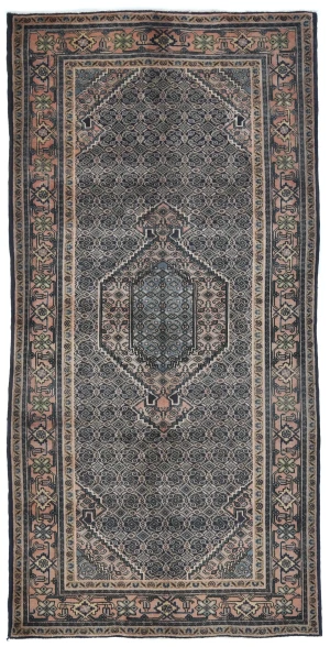 Semi Antique Plum Traditional 5X10 Ardabil Persian Rug