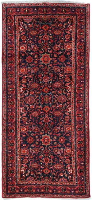 Vintage Floral Traditional 5X11 Hamedan Persian Runner Rug