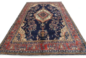 Vintage Purple-navy Tribal 7X10 Hamedan Persian Rug