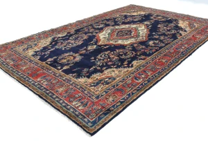 Vintage Purple-navy Tribal 7X10 Hamedan Persian Rug