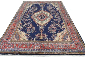 Vintage Purple-navy Tribal 7X10 Hamedan Persian Rug