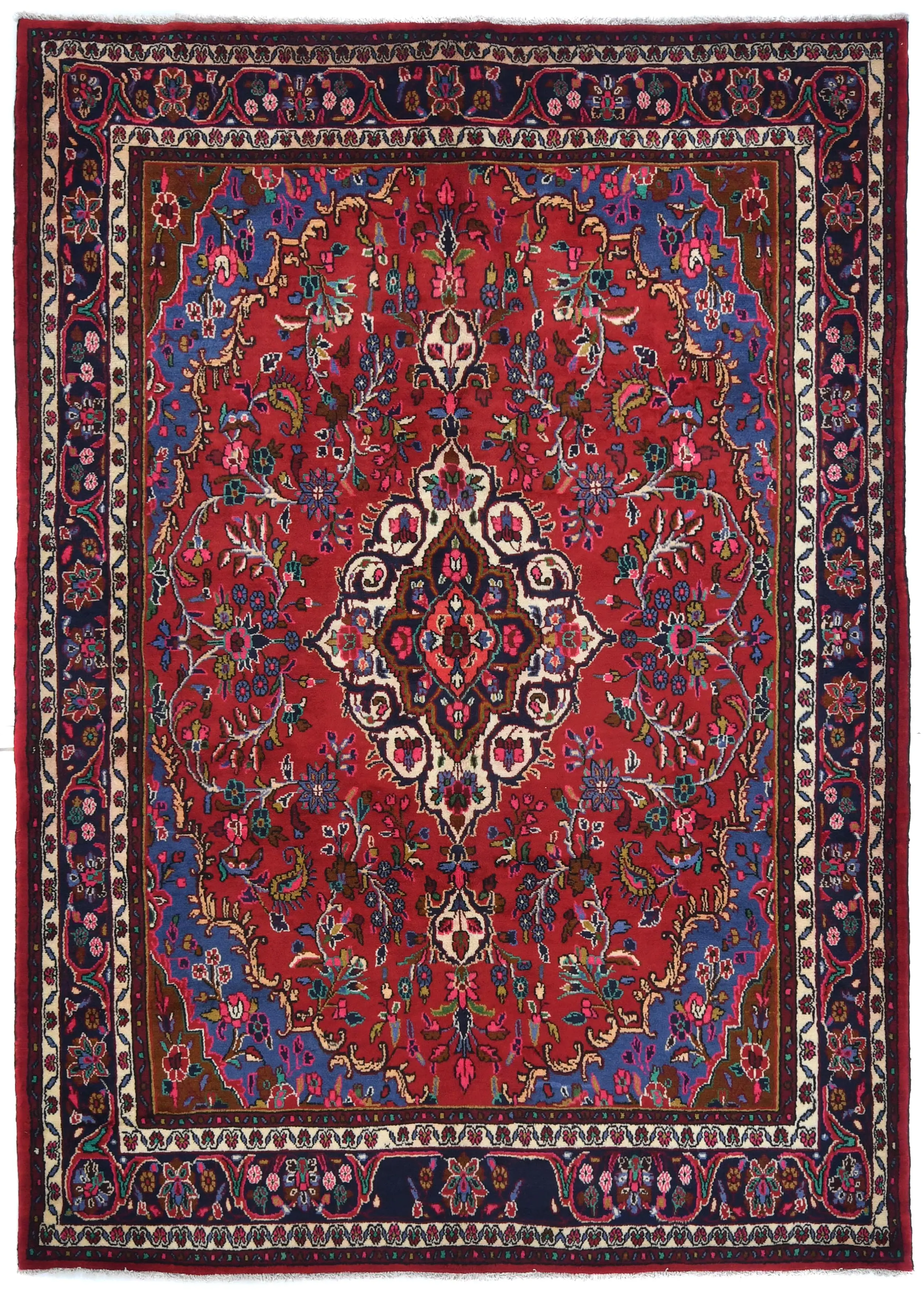 Vintage Red Tribal 7X10 Hamedan Persian Rug