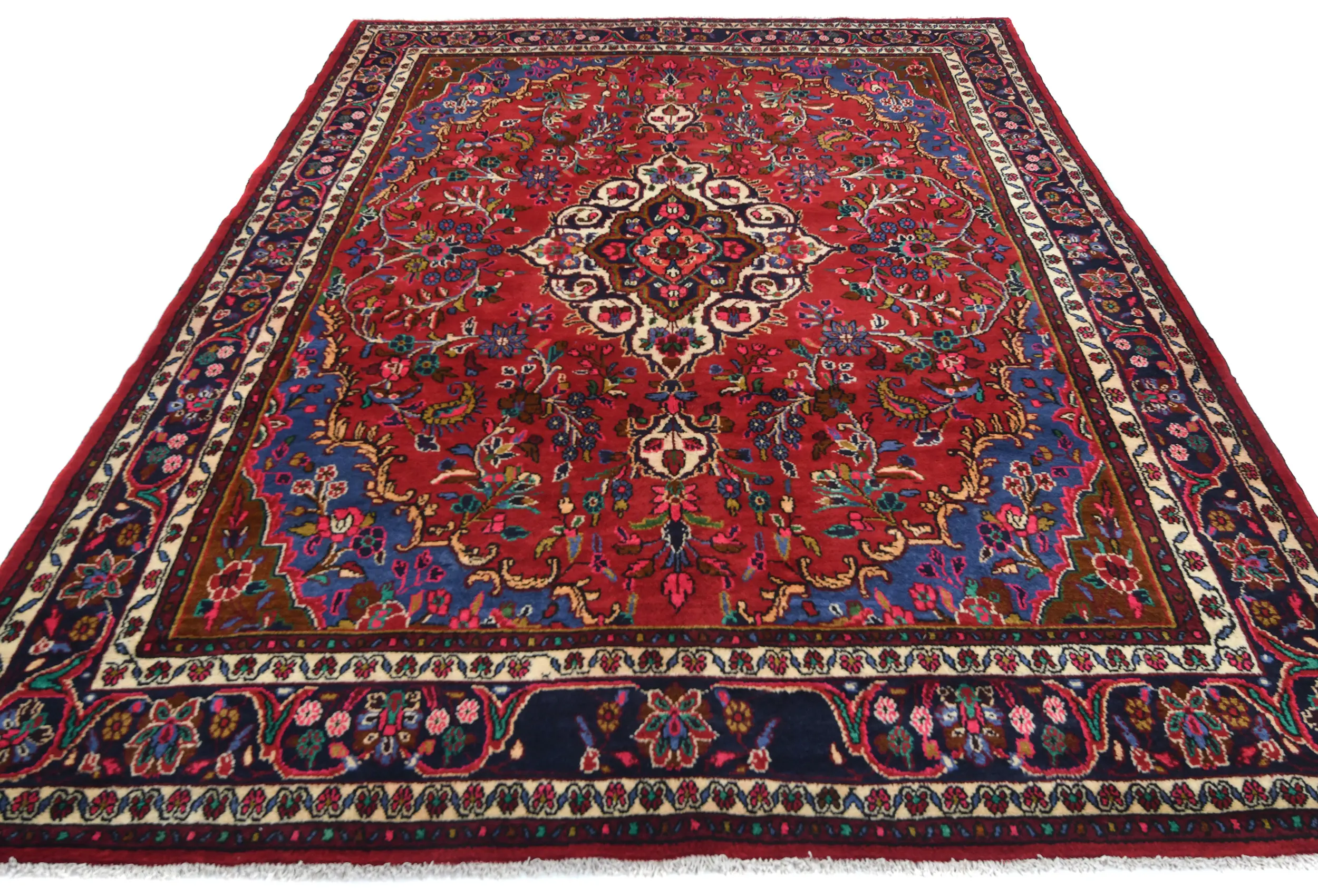 Vintage Red Tribal 7X10 Hamedan Persian Rug