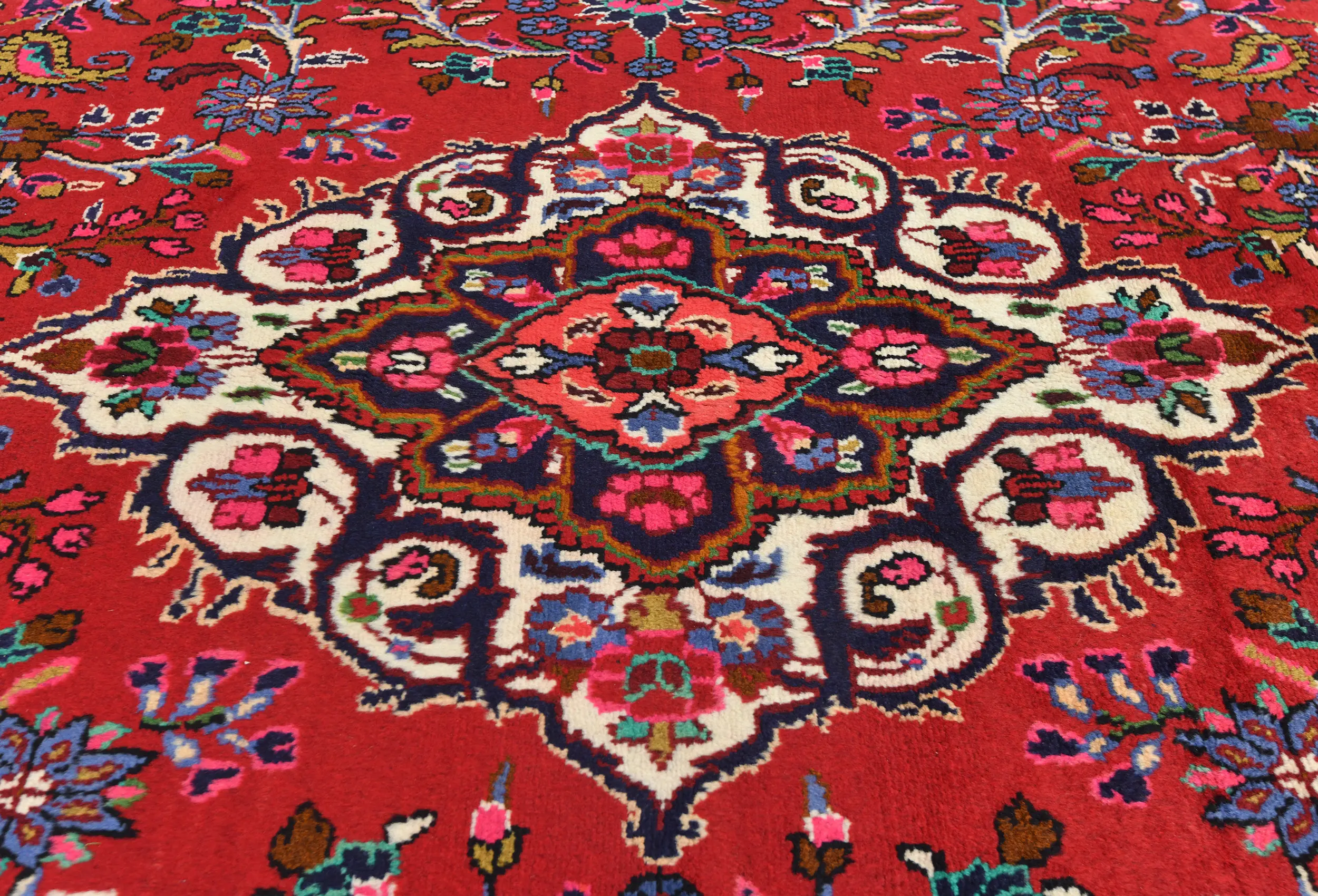 Vintage Red Tribal 7X10 Hamedan Persian Rug