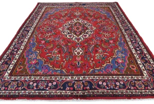 Vintage Red Tribal 7X10 Hamedan Persian Rug