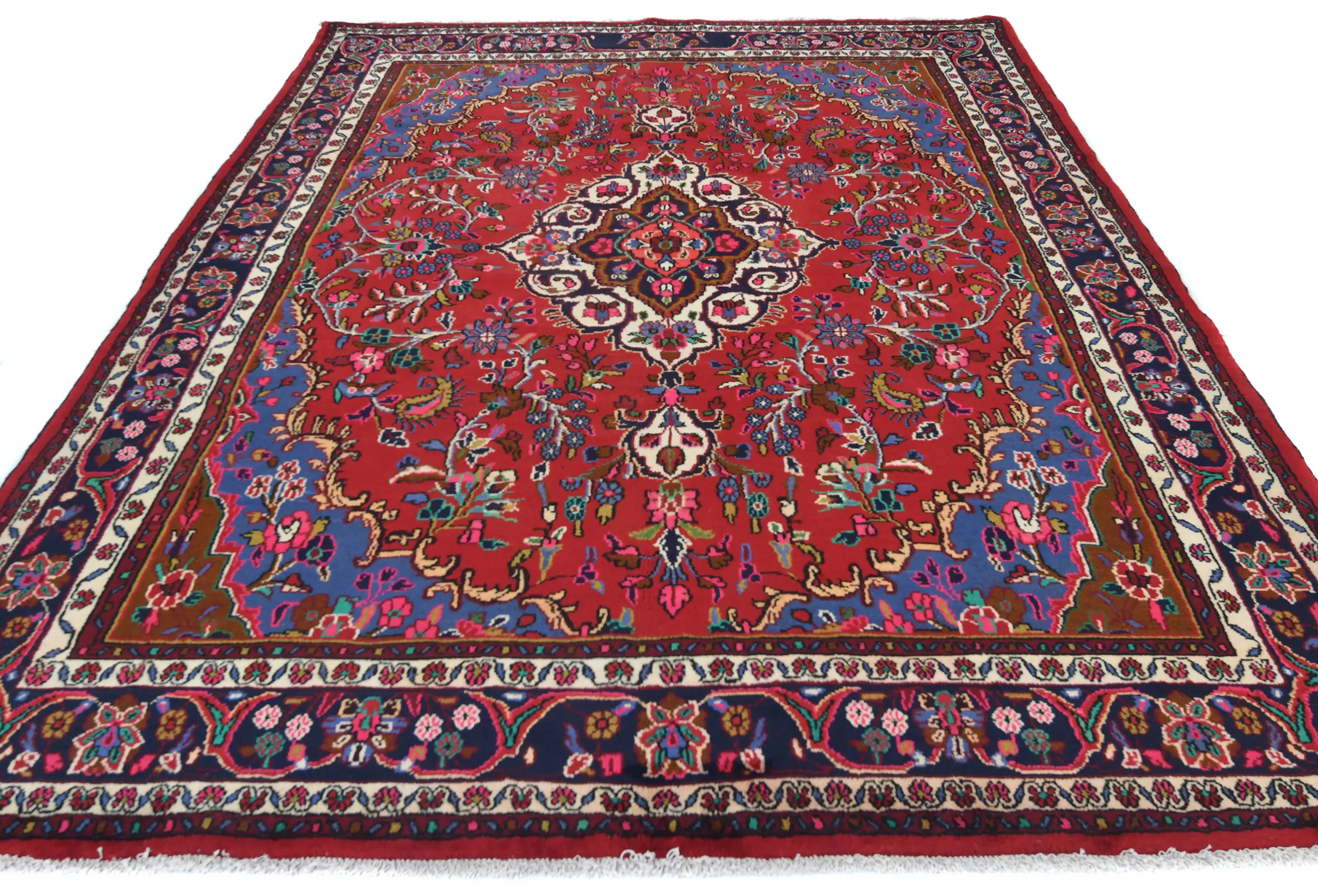 Vintage Red Tribal 7X10 Hamedan Persian Rug