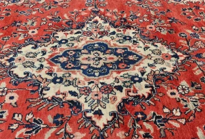 Vintage Red Traditional Floral 8X11 Hamedan Persian Rug