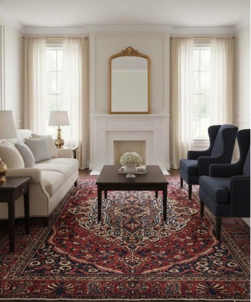 Semi Antique Red Floral 9'10X12'6 Bakhtiari Persian Rug