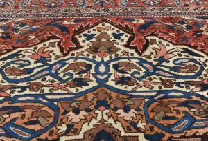 Semi Antique Red Floral 9'10X12'6 Bakhtiari Persian Rug