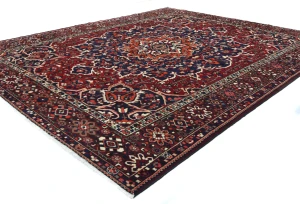 Vintage Red Floral 10X12 Bakhtiari Persian Rug