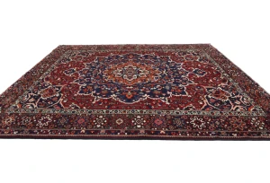 Vintage Red Floral 10X12 Bakhtiari Persian Rug