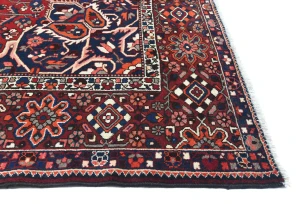Vintage Red Floral 10X12 Bakhtiari Persian Rug