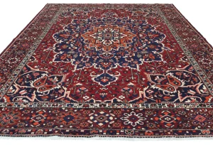 Vintage Red Floral 10X12 Bakhtiari Persian Rug