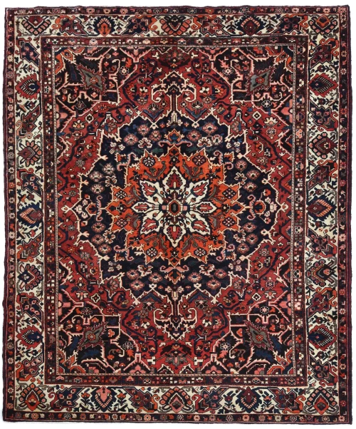 Semi Antique Red Floral 10X12 Bakhtiari Persian Rug