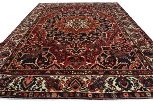 Semi Antique Red Floral 10X12 Bakhtiari Persian Rug