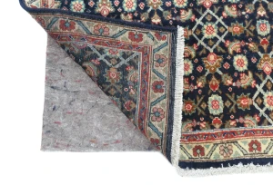 Vintage Purple-navy Floral 3'6X4'3 Mahal Persian Rug