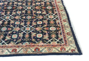 Vintage Purple-navy Floral 3'6X4'3 Mahal Persian Rug