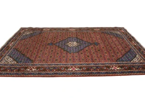 Vintage Orange Traditional 6'8X9'6 Ardabil Persian Rug