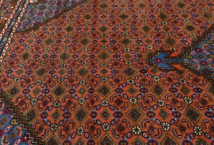 Vintage Orange Traditional 6'8X9'6 Ardabil Persian Rug