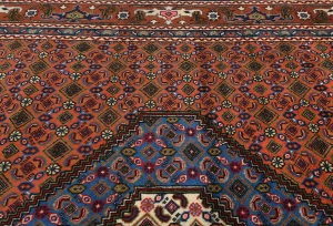 Vintage Orange Traditional 6'8X9'6 Ardabil Persian Rug