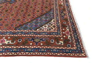Vintage Orange Traditional 6'8X9'6 Ardabil Persian Rug