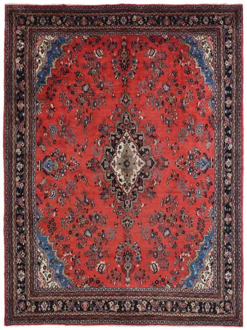 Vintage Red Tribal Floral 10X13 Hamedan Persian Rug