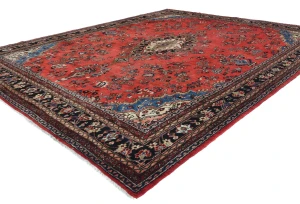 Vintage Red Tribal Floral 10X13 Hamedan Persian Rug