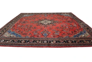 Vintage Red Tribal Floral 10X13 Hamedan Persian Rug