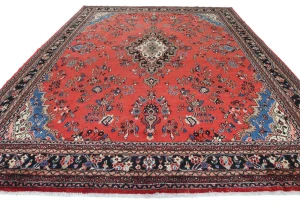 Vintage Red Tribal Floral 10X13 Hamedan Persian Rug