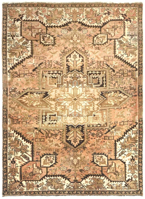 Semi Antique Muted Colors Geometric 5'5X7'4 Heriz Persian Rug