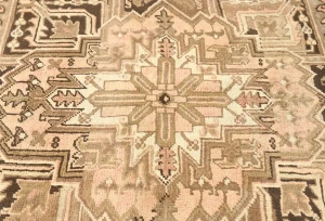 Semi Antique Muted Colors Geometric 5'5X7'4 Heriz Persian Rug