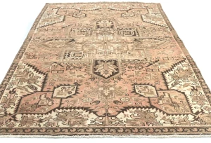 Semi Antique Muted Colors Geometric 5'5X7'4 Heriz Persian Rug