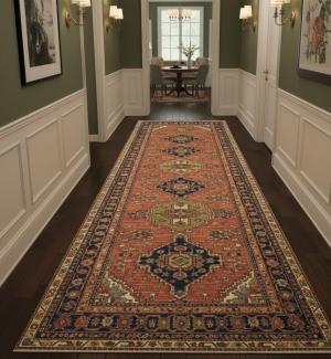 Semi Antique Rusty Red Tribal 3X12 Meshkin Persian Runner Rug