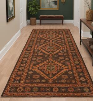 Semi Antique Muted Colors Tribal Floral 4'5X9'8 Meshkin Persian Runner Rug