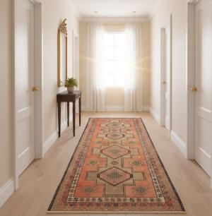 Semi Antique Muted Colors Tribal 5X11 Meshkin Persian Runner Rug