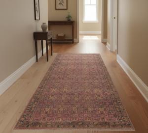 Semi Antique Muted Colors Tribal 3'7X9'2 Hamedan Persian Runner Rug