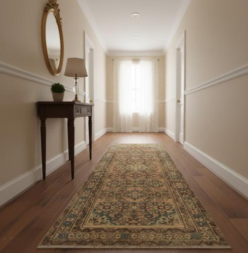 Semi Antique Muted Colors Tribal 3x9 Hamedan Persian Runner Rug