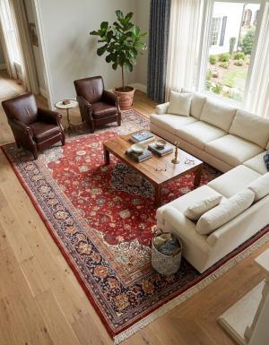 Vintage Red Floral 10X14 Mahal Persian Oriental Rug