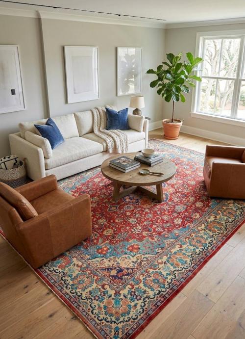 Antique Red Floral Traditional 10X14 Mashad Persian Rug